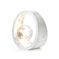 Picture Table lamp made of Carrara marble and Italian crystal, hand-cut - Il Paralume Marina