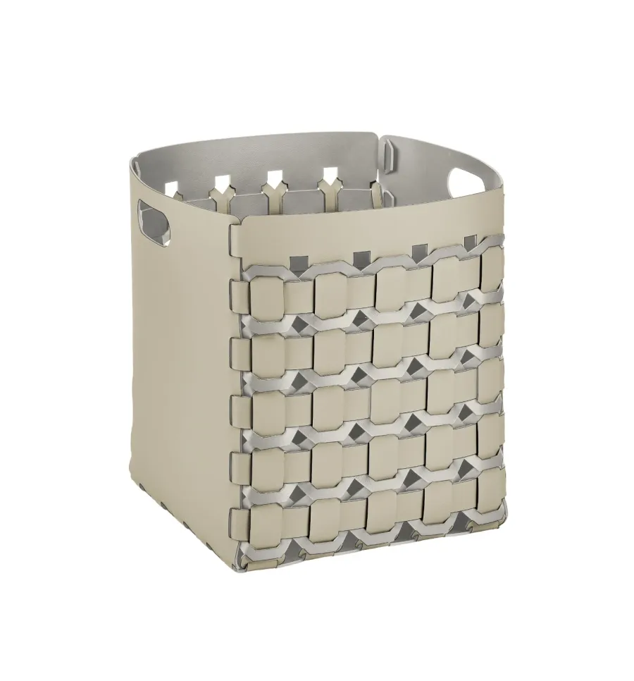 obrazek 1 Wyjątkowy kosz Geometria Octagon 35x35xH40 cm w kolorze waniliowym