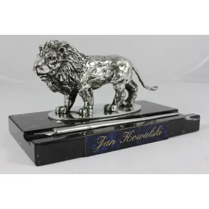 Picture Luxurious marble and pewter pen stand