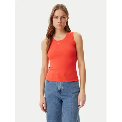 Zdjęcie Tommy Jeans Top Essential DW0DW20673 Pomarańczowy Slim Fit