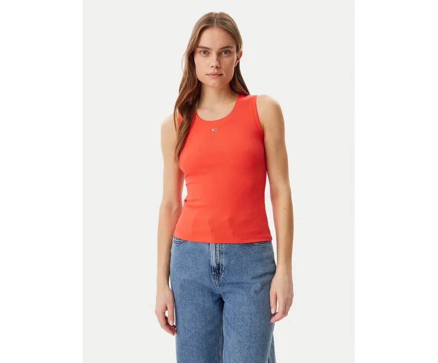 obrazek 1 Tommy Jeans Top Essential DW0DW20673 Pomarańczowy Slim Fit