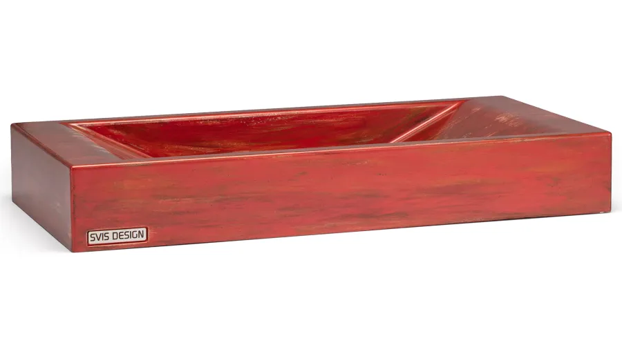 obrazek 2 Stylowa umywalka 60 cm SIRIUS BASIC – AGED METAL, metaliczny czerwony i miedziany, lakier półmatowy