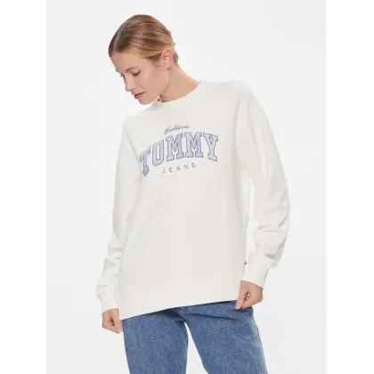 Zdjęcie Tommy Jeans Bluza Tjw Rlx Varsity Luxe Crew DW0DW17339 Biały Regular Fit
