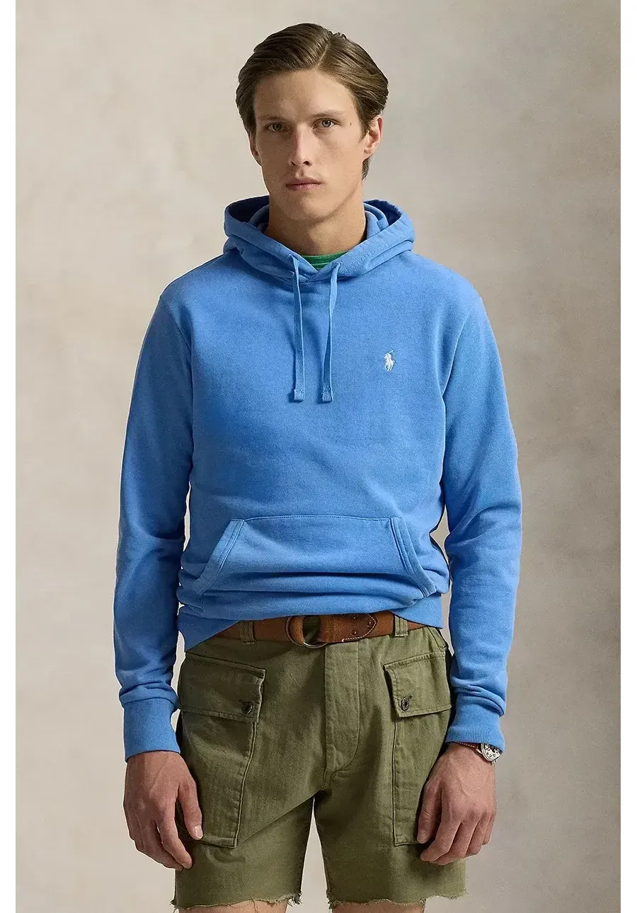 obrazek 1 Polo Ralph Lauren bluza bawełniana męska kolor niebieski z kapturem gładka 710916690