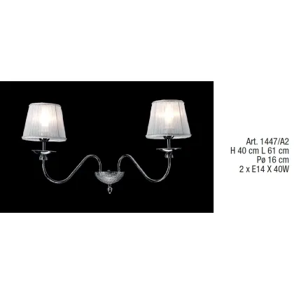 Zdjęcie Luksusowy żyrandol z wstawkami Swarovskiego z abażurem z białego marszczonego jedwabiu – Il Paralume Marina