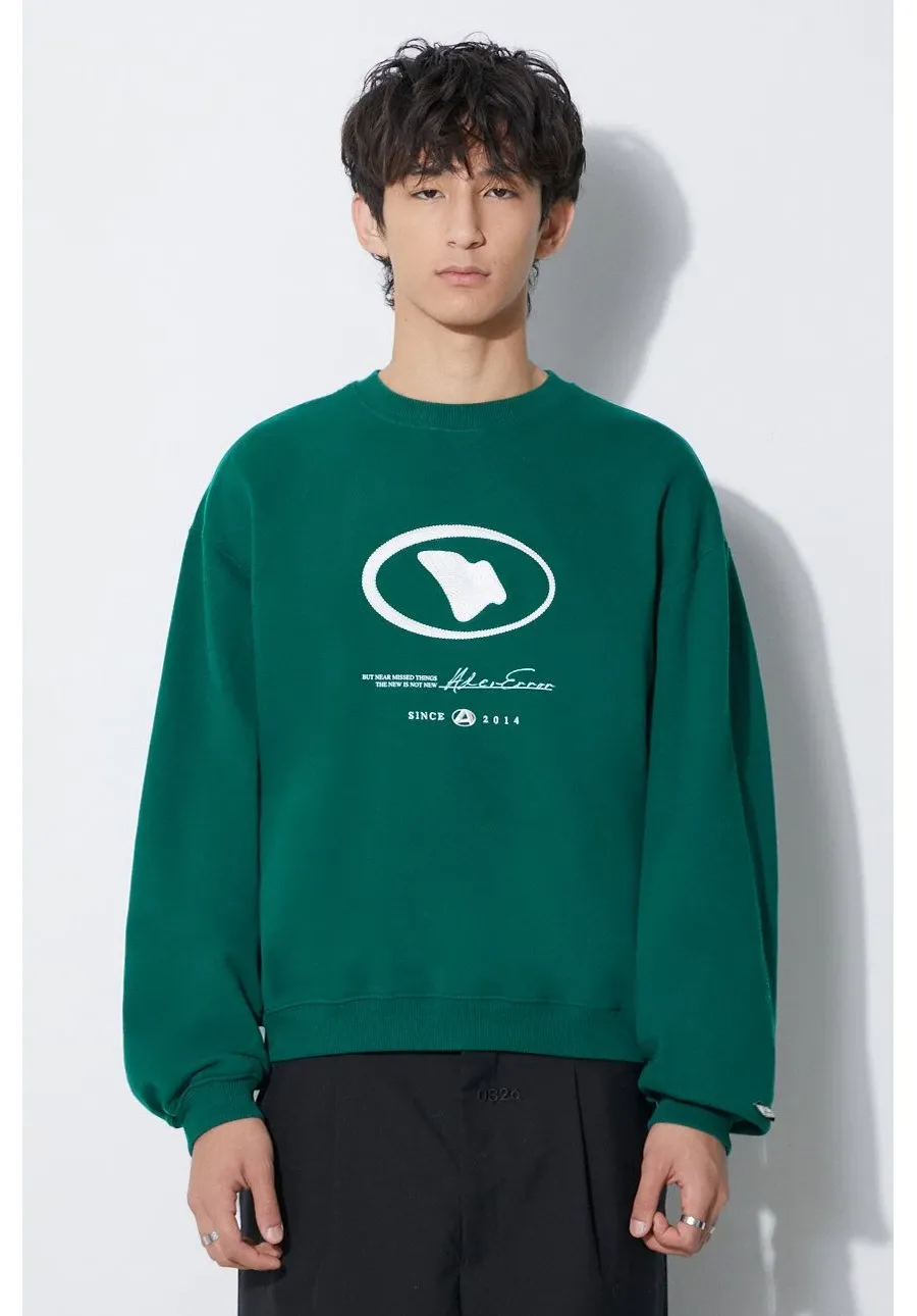 obrazek 1 Ader Error bluza bawełniana Etik Logo męska kolor zielony z nadrukiem BMADFWSW0103