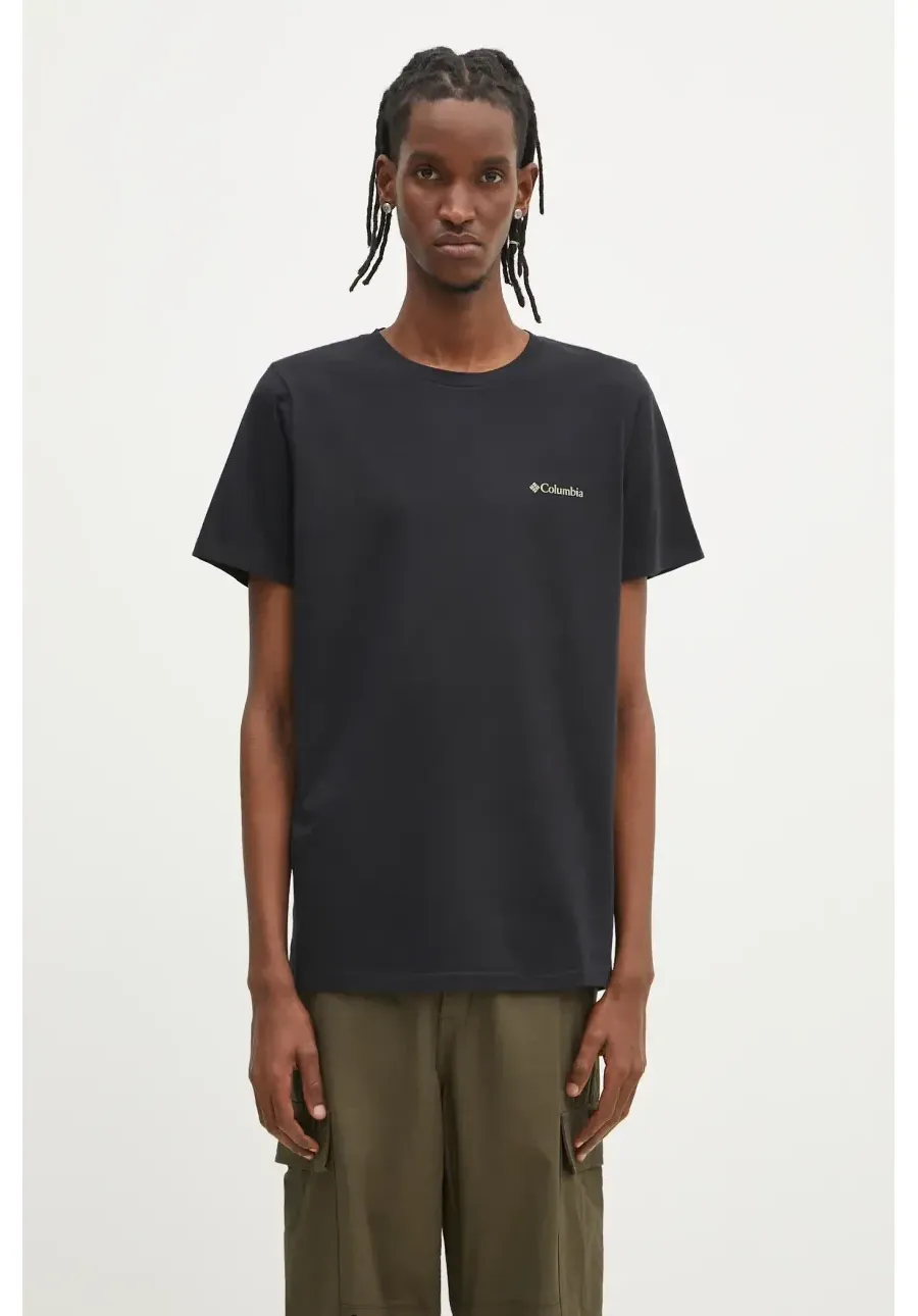 obrazek 1 Columbia t-shirt bawełniany Rapid Ridge kolor czarny z nadrukiem 1934824