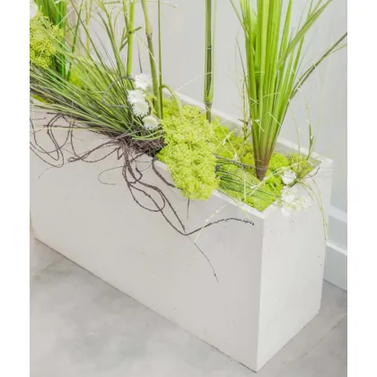 Zdjęcie 90x22x40 cm CT - Donica betonowa w kształcie prostokąta (biała)