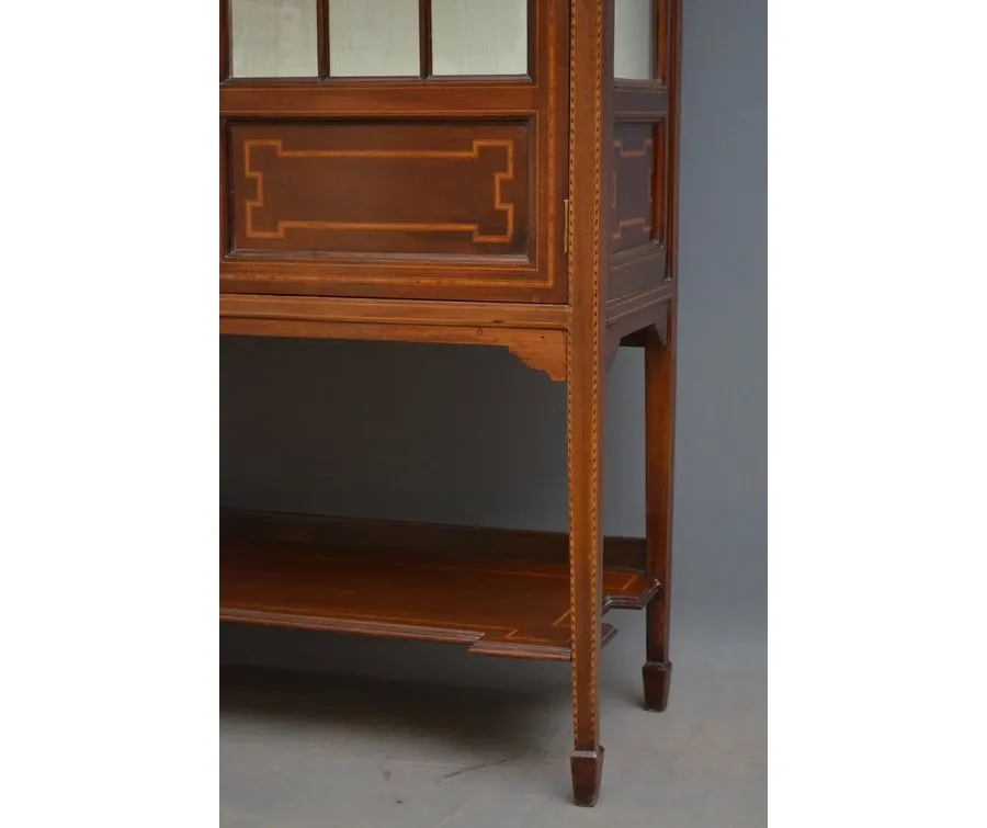 obrazek 5 Elegancka edwardiańska inkrustowana serwantka/witryna z mahoniu - antyk