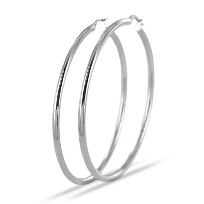 Zdjęcie Duże klasyczne kolczyki koła z białego złota