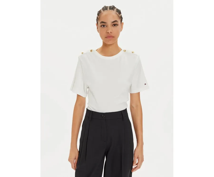 obrazek 1 Tommy Hilfiger Bluzka WW0WW42907 Biały Regular Fit