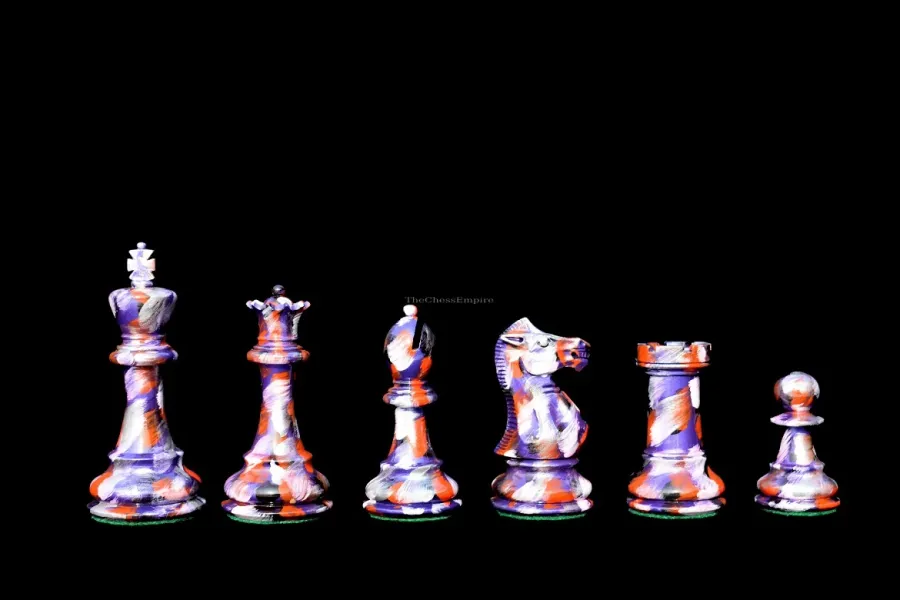 obrazek 3 Oryginalne fioletowo-białe figury do królewskiej gry - The Chess Empire