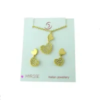 Picture Plate heart and pavé sets with hanging rhinestones