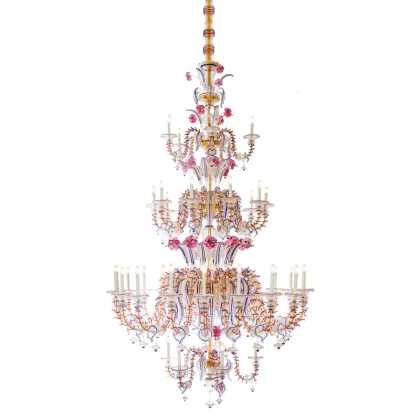 Zdjęcie Zniewalający żyrandol LV150/5+20+10+5 ze szkła i pasty szklanej