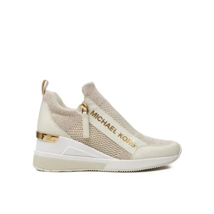 Zdjęcie MICHAEL Michael Kors Sneakersy Wills Metallic Stretch Knit Trainer 43S3WIFS4D Beżowy