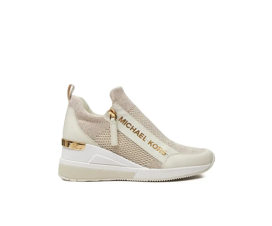 obrazek 1 MICHAEL Michael Kors Sneakersy Wills Metallic Stretch Knit Trainer 43S3WIFS4D Beżowy