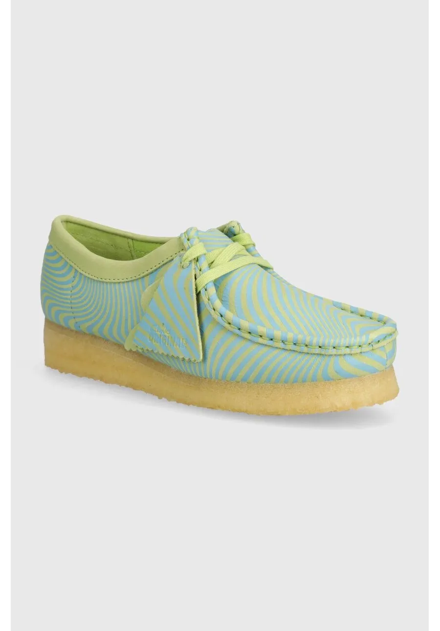 obrazek 1 Clarks Originals półbuty skórzane Wallabee damskie kolor niebieski na platformie 26175834