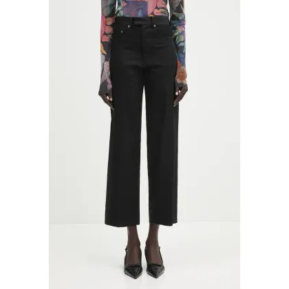 Zdjęcie Undercover spodnie z domieszką wełny Pants damskie kolor czarny proste high waist UP1E1505