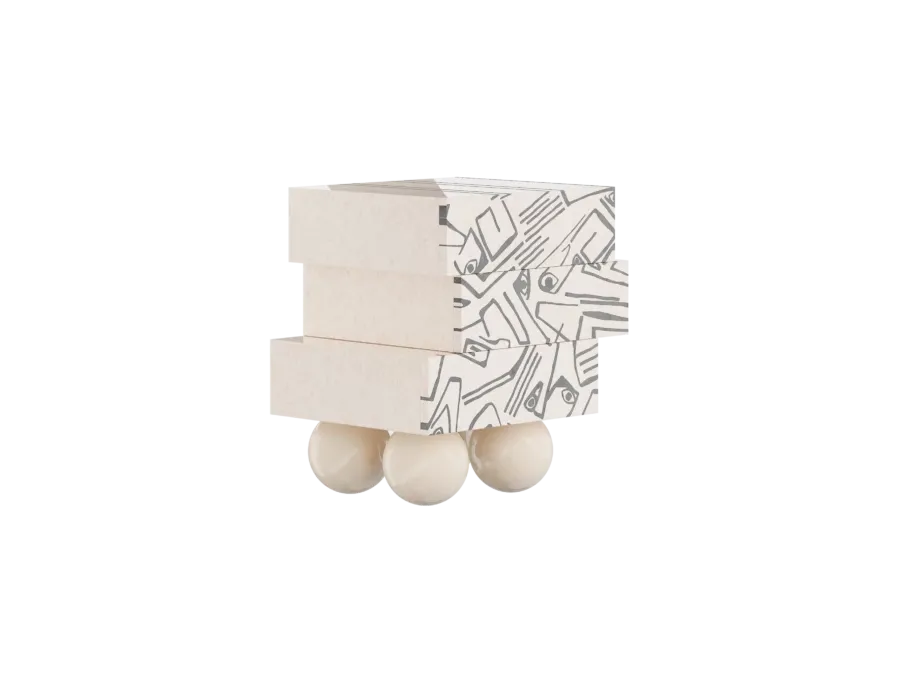 obrazek 2 Oryginalny stolik nocny w stylu art deco do sypialni