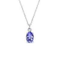 Zdjęcie Naszyjnik z tanzanitem i diamentem w białym złocie KLENOTA