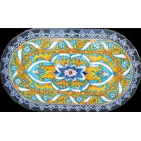 Picture Stylish volcanic lava countertop for the garden and terrace decorated with rich plant ornament - Ceramiche Valchida