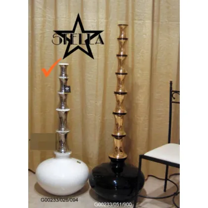 Picture Decorative white platinum ceramic vase with Swarovski crystals