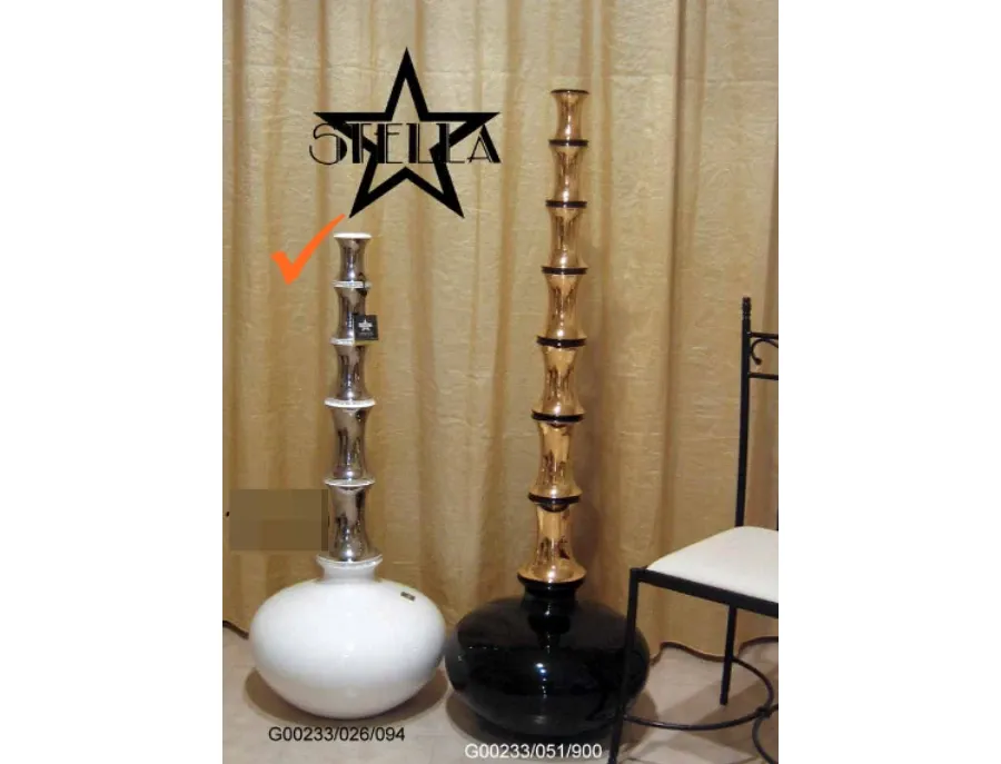 obrazek 1 Dekoracyjny ceramiczny wazon platynowy w kolorze białym z kryształkami Swarovskiego