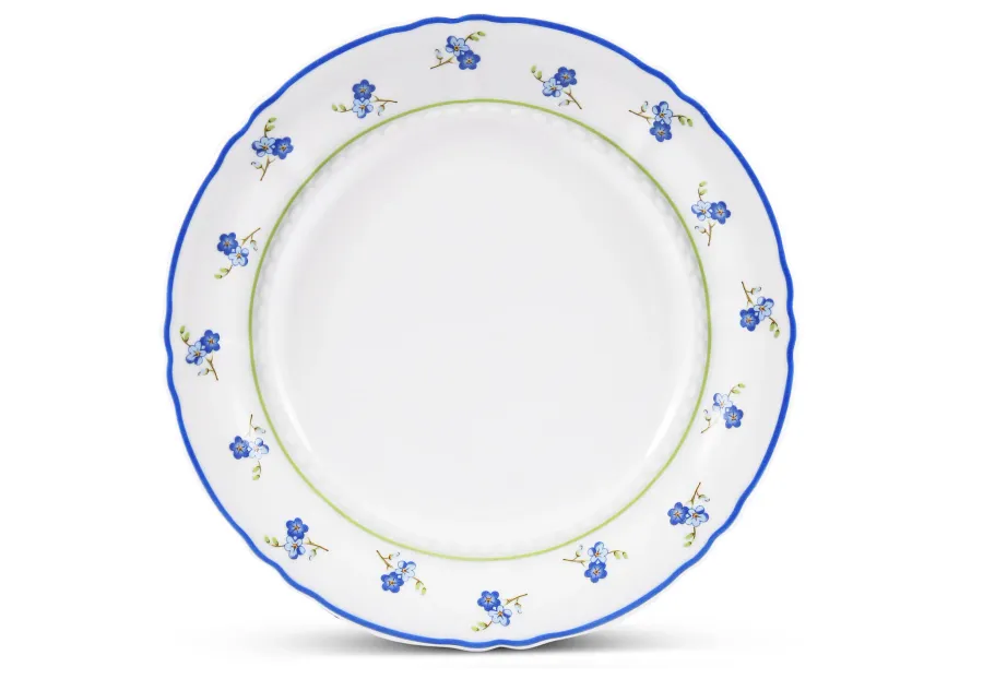 obrazek 4 Elegancki 18-elementowy komplet talerzy z porcelany zdobiony motywem kwiatów niezapominajek – Leander