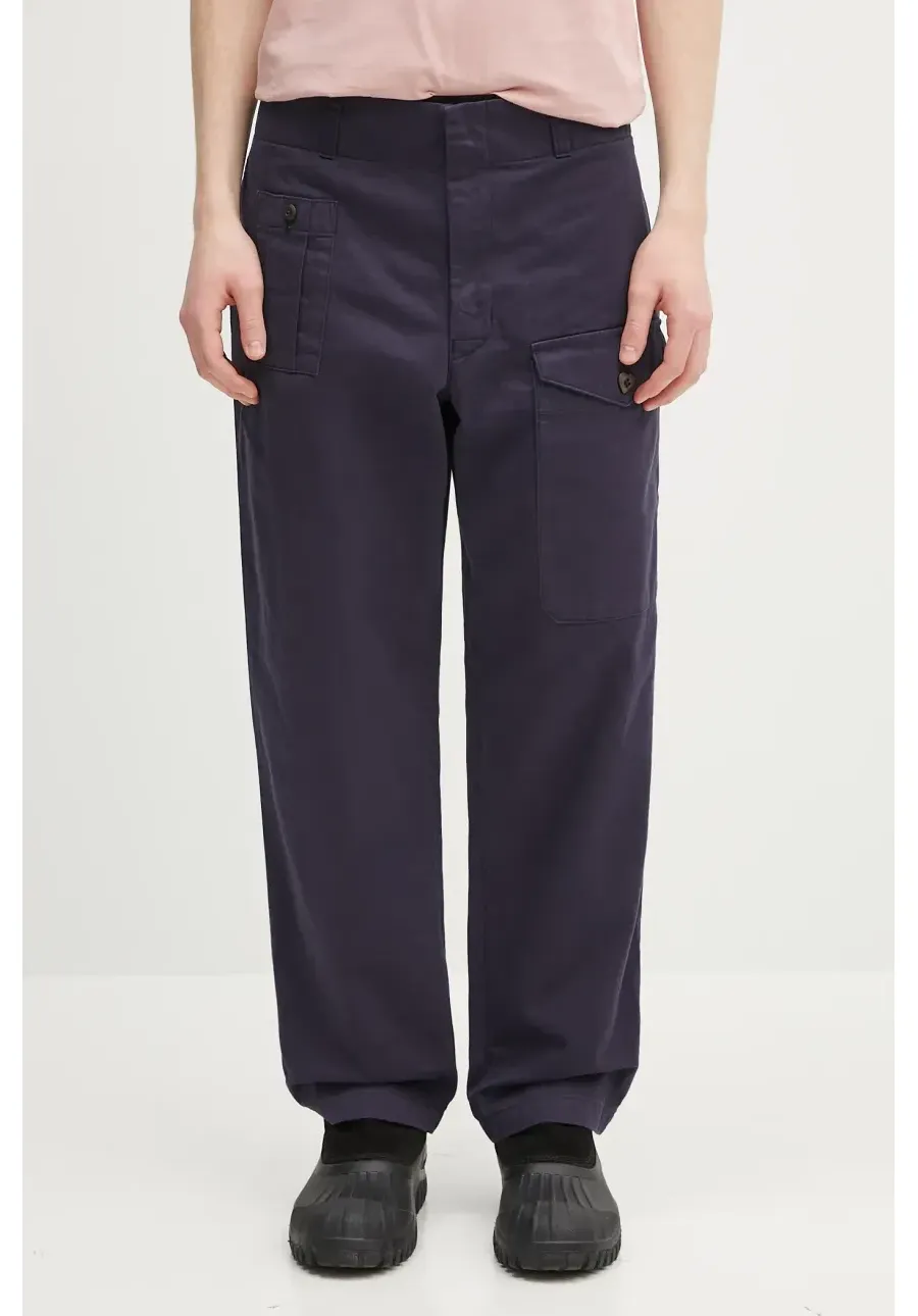 obrazek 1 Human Made spodnie bawełniane Straight Cargo Pants męskie kolor granatowy proste HM29PT010