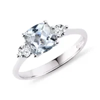 Zdjęcie Pierścionek z akwamarynem i brylantami w białym złocie KLENOTA