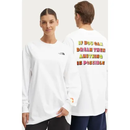 Zdjęcie The North Face longsleeve bawełniany TNF x Yinka Ilori kolor biały z nadrukiem NF0A89CAFN41