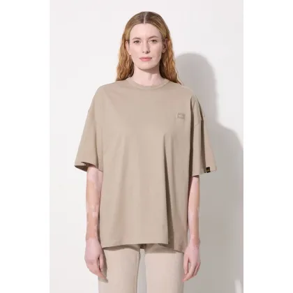 Zdjęcie Alpha Industries t-shirt bawełniany Essentials RL damski kolor beżowy 146061