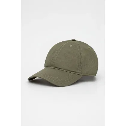 Zdjęcie Lacoste czapka z daszkiem bawełniana kolor zielony gładka RK0440