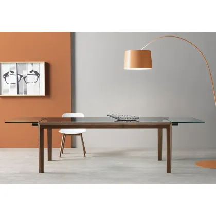 Zdjęcie Luksusowy rozkładany stół z przezroczystego szkła - Tonelli Design