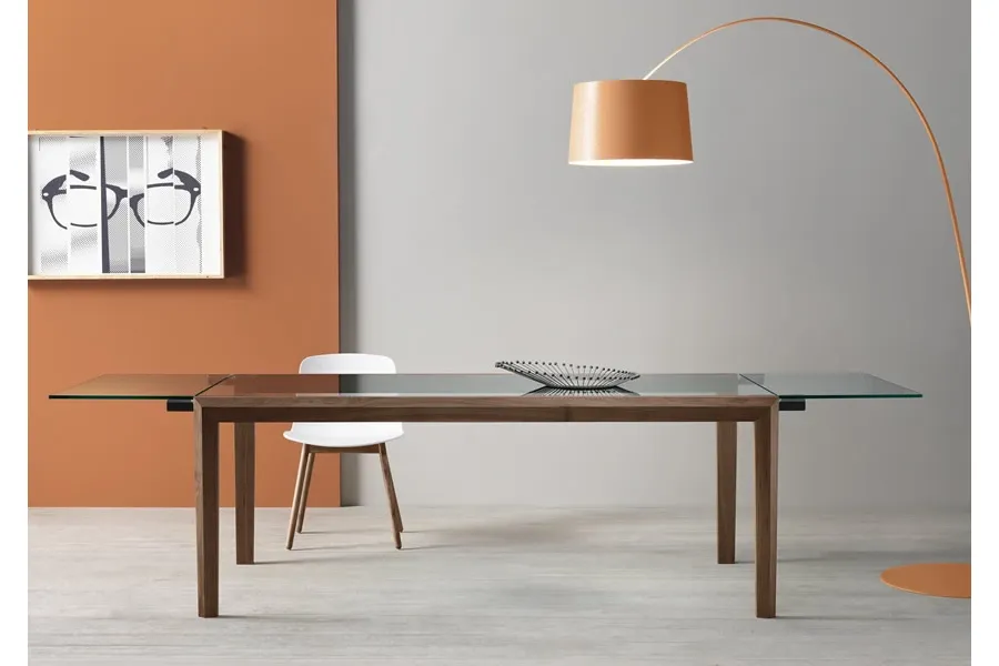 obrazek 1 Luksusowy rozkładany stół z przezroczystego szkła - Tonelli Design
