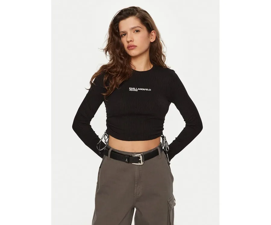 obrazek 1 Karl Lagerfeld Jeans Bluzka A1W17037 Czarny Slim Fit