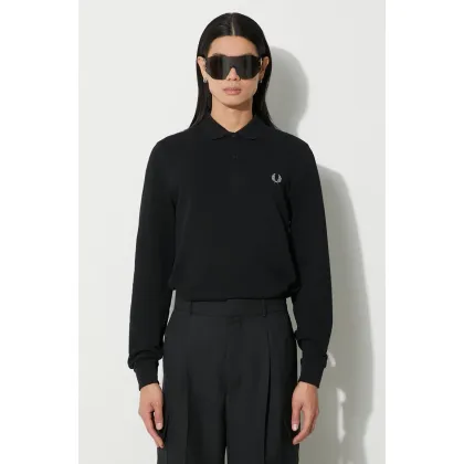 Zdjęcie Fred Perry longsleeve bawełniany kolor czarny z aplikacją M6006.906