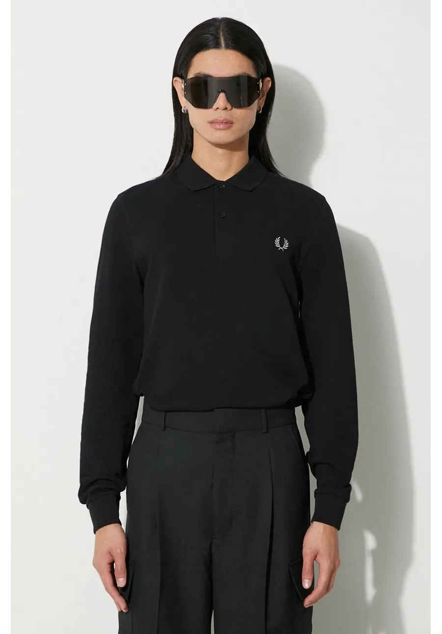 obrazek 1 Fred Perry longsleeve bawełniany kolor czarny z aplikacją M6006.906
