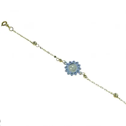 Zdjęcie Włoska dziewczęca bransoletka z dwukolorowym słońcem i obrobionymi kulami