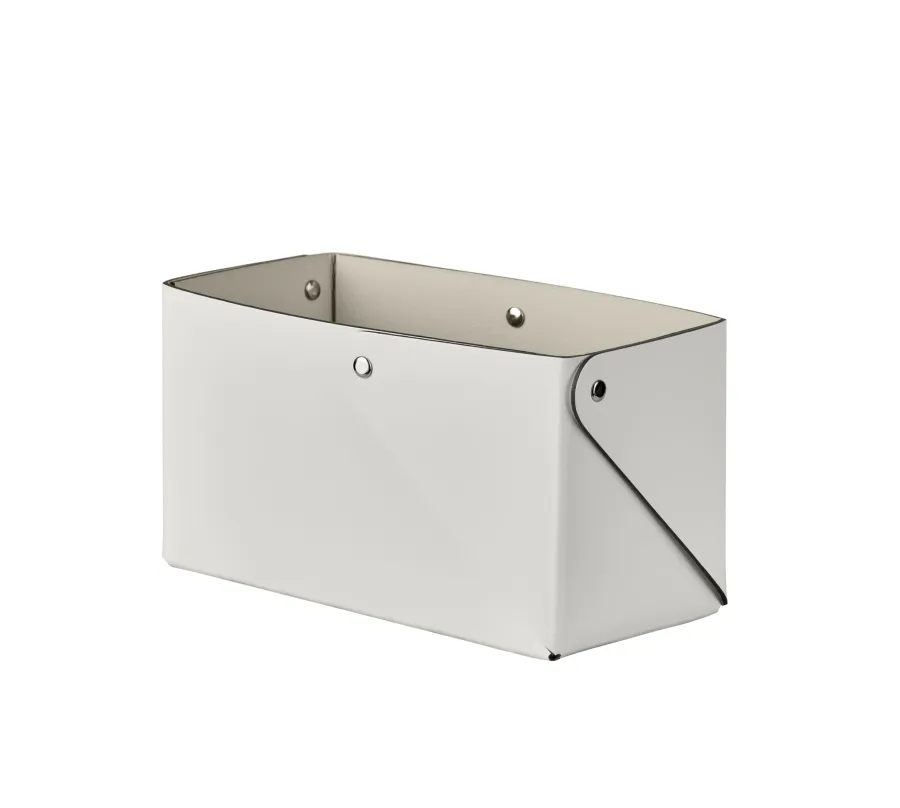 obrazek 1 Białe skórzane pudełko Miu 7x14xH8 cm