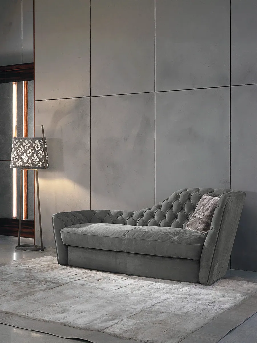 obrazek 1 Nowoczesna sofa capitonné z litego drewno jodłowego - Ulivi Salotti