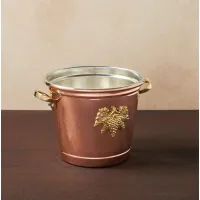 Zdjęcie Okrągłe miedziane wiadro na wino