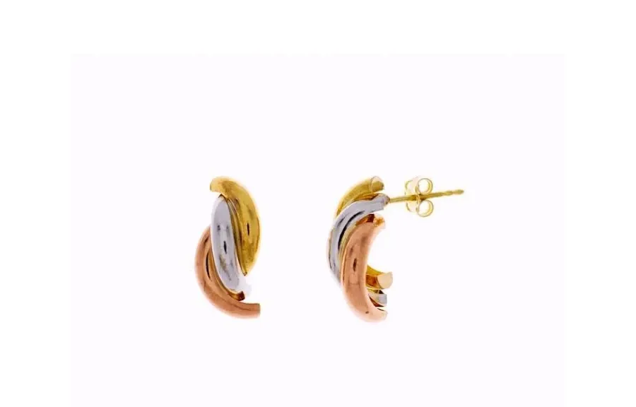 obrazek 1 Fantazyjne kolczyki trzy kolory 20 mm