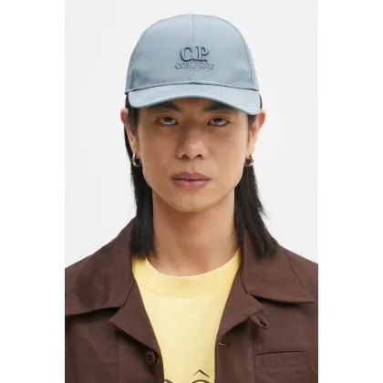 Zdjęcie C.P. Company czapka z daszkiem kolor niebieski z aplikacją 18CMAC147A005904A