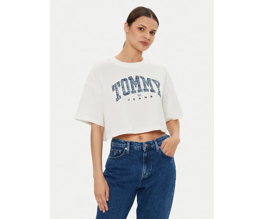 obrazek 1 Tommy Jeans T-Shirt DW0DW18420 Écru Oversize