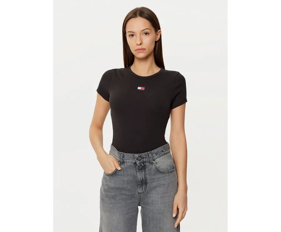 obrazek 1 Tommy Jeans T-Shirt DW0DW20463 Czarny Slim Fit