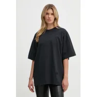 Zdjęcie Nanushka t-shirt bawełniany WREN damski kolor czarny NU24CRSH00499