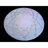 Picture Avant-garde round white carpet with Preciosa crystals