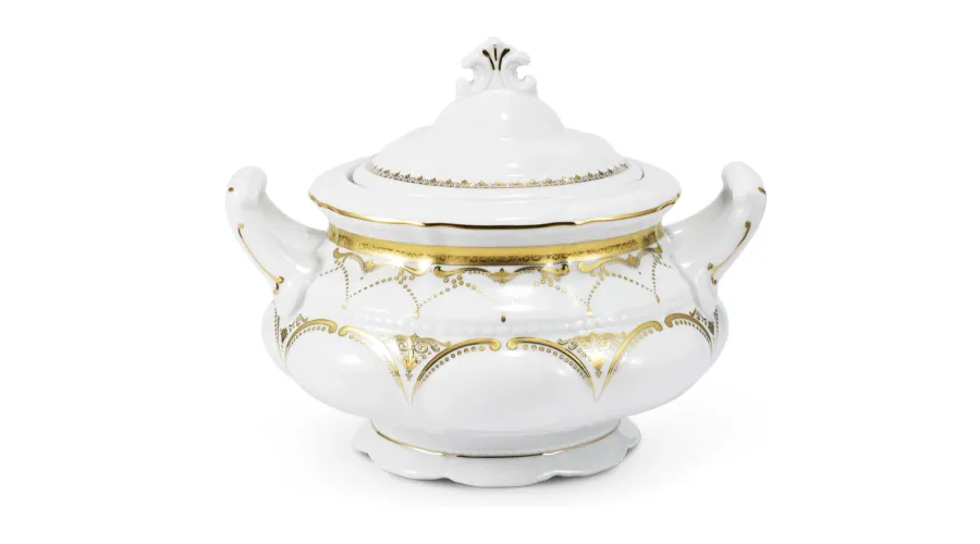 obrazek 2 Piękna stylowa 25-częściowa zastawa obiadowa z porcelany z kolekcji Wedding sonata – Leander