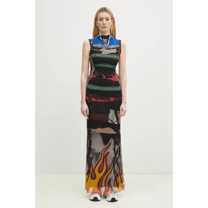 Zdjęcie Ottolinger sukienka Mesh Maxi kolor czarny maxi dopasowana 101-500301-01